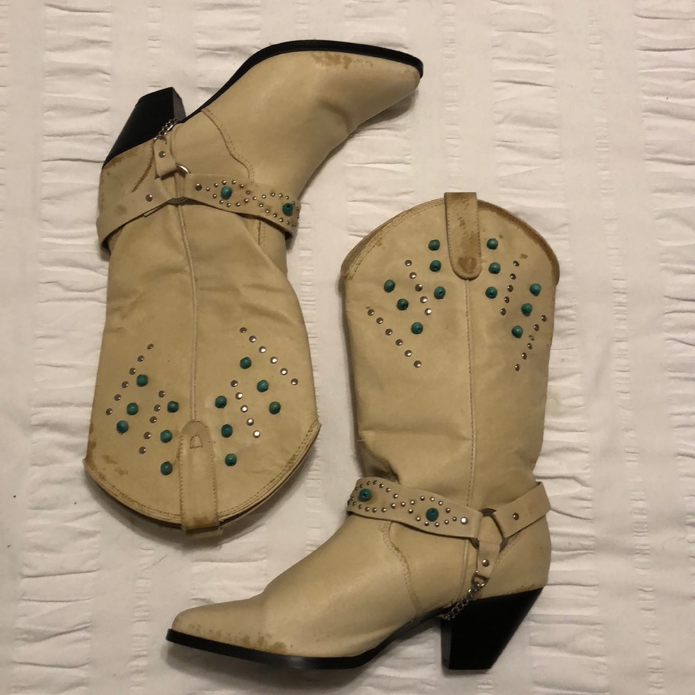 Leather cowboy boots